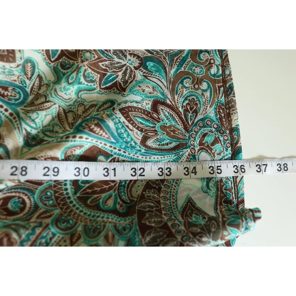 Roz & Ali Paisley Maxi Sheer Skirt Fairy Grunge Y2K Cowgirl Turquoise Brown 1X